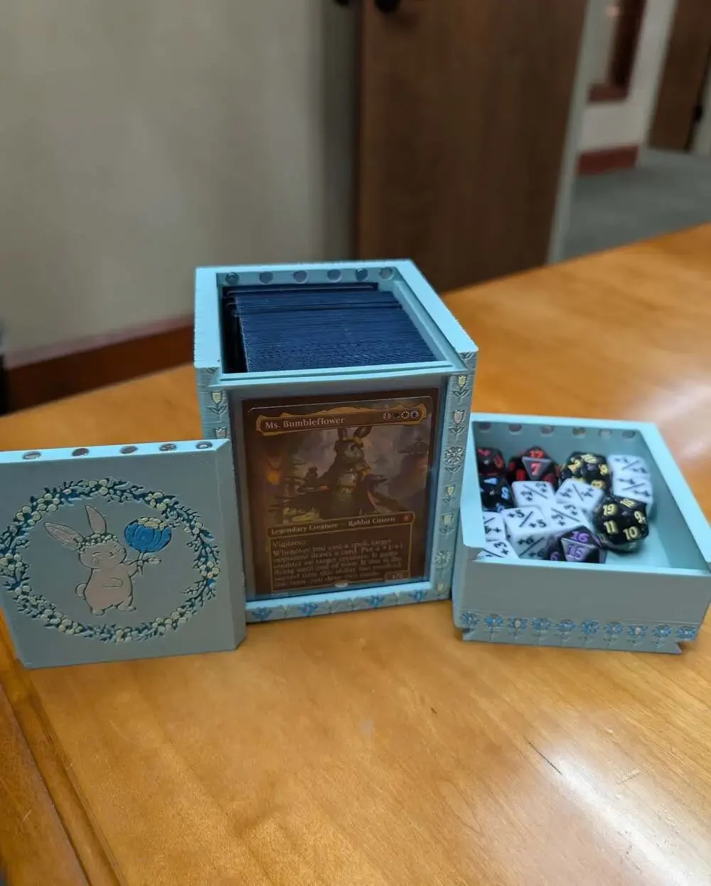 Ms. Bumbleflower Custom 3D‎ Printed Bloomburrow Magnetic Commander Deck Box with